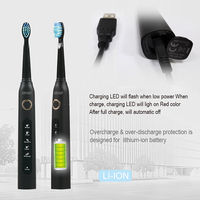 Seago SG-507-elektroniczna soniczna szczoteczka do zębów dla dorosłych, z timerem, ładowana przez USB, z 3 dodatkowymi wymiennymi końcówkami 3